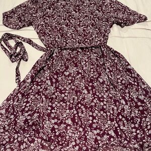 Miami Burgundy Floral Dress